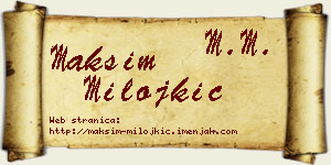 Maksim Milojkić vizit kartica